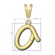 O-lower-case-wire-3d-letter-pendant-charm-05.jpg O Buchstabe Initiale 3d Kleinbuchstaben Draht Anhänger Charme Bügel 3D-Druck Modell