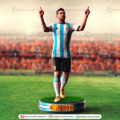 Render-Messi-1.jpg 3D file Messi Argentina・Template to download and 3D print