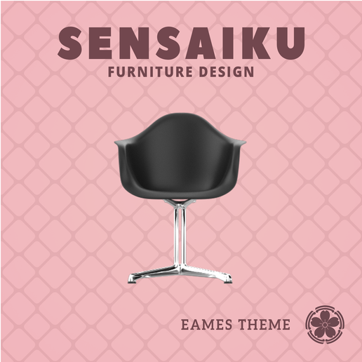 Miniature Replica 1:12 11. Eames DAL Chair for Miniature Dollhouse - Vitra - 3D Print Instant Download - Miniature Furniture Designer Series