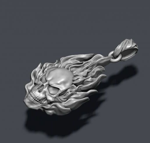vfsdfsv-xcgdb-cx-b.jpg Brennender Totenkopf Anhänger 3D-Druck Modell