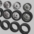 541.png PACK OF 05 20'' WHEELS AND 6 TIRES FOR SCALE AUTOS AND DIORAMAS!