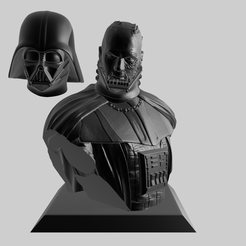 darth3.png STL file Darth Vader, Anakin Skywalker Bust Star wars・3D printing model to download