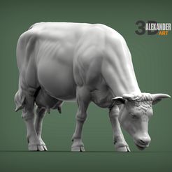 cow-eating-1.jpg Archivo STL Modelo de impresión 3D de vaca comiendo・Plan para descargar y imprimir en 3D