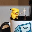 Pikachu14.jpg STL file Tea bag holder, Fisher Pikachu (male)・3D print design to download