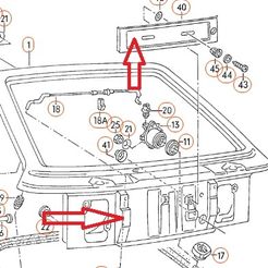 tekening.jpg STL file VW Corrado licence plate trim fix・Model to download and 3D print