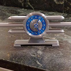 Vault-tec Desk Clock square 01.JPG STL file Vault-Tec Logo Desk Clock・3D printing model to download