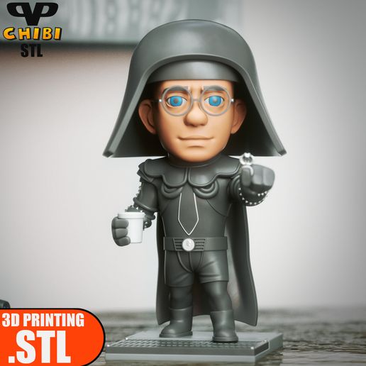 Dark Helmet Chibi STL for 3D Printing ChibiSTL 3DXM 3D model