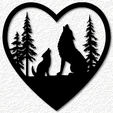 project_20230627_1716346-01.png Two wolves howling wall art Wolf and Pup wall decor 2d art animal