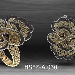 HSFZ-A-28-Copy.jpg STL file Gold Ring Earring and Pendant R30・3D printing template to download