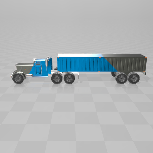 7.png Download free STL file American truck with trailer • 3D printer object, psl