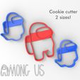 Image 2.jpg Among us - Cookie cutters - Ghost and Crewmate - 2 sizes