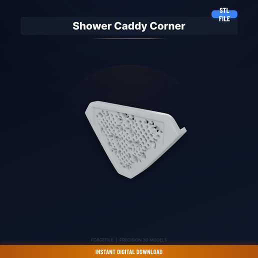 Corner Shower Caddy Shelf, Triangular Shape, Drainage - 3D Printable STL File