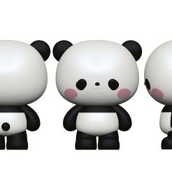 판다.jpg Free OBJ file panda caracter art toy・3D printing template to download