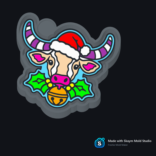 ✨ Christmas Longhorn Cow – Freshie, Resin & Candle Mold 🐮🎅🎄🔔✨
