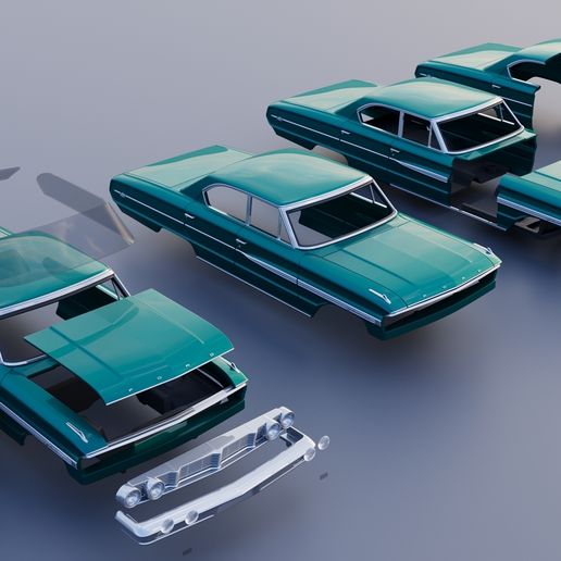 🚗 Galaxie 500 XL 4-Door 1964・ 3D File for 3D printing・Cults