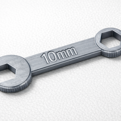 10mm Stubby Combination Wrench Compact Spanner – Open-End + Box-End STL