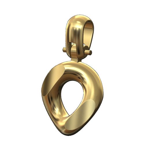 Simple chunky cuban link pendant with bail 3D print model 3D model
