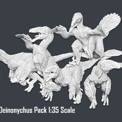 Pack.jpg 3D file Deinonychus Pack 1:35・3D printable design to download