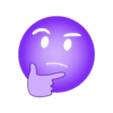 Thinking.stl Free STL file 3D Emoji Face Icons・3D printable object to download