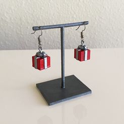 present_earrings_pic5.jpg Descargar archivo STL gratis Regalo de Navidad Pendientes sencillos y lindos・Modelo para la impresora 3D