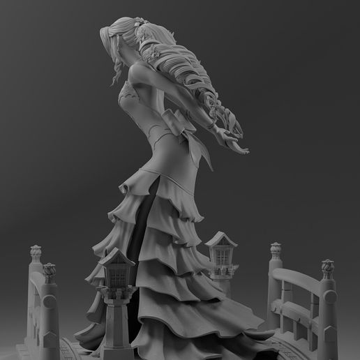 Preview11.jpg Final Fantasy 7 Remake - Aerith Gainsborough Red Dress Version 3D print model