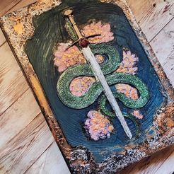 Sword and snake book protector