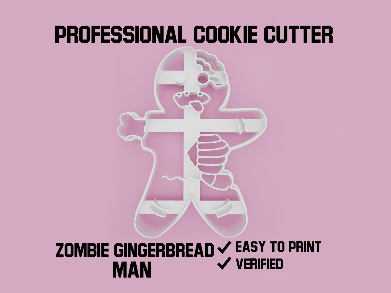 Zombie-gingerbread-man.jpg STL file Zombie gingerbread man cookie cutter・Design to download and 3D print, Cookiecutters