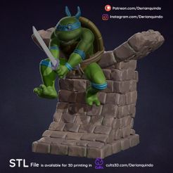 1) Patreon.com/Derianquindo Instagram.com/Derianquindo Fichier 3D Leonardo / Fanart des Tortues Ninja de Teenage Mutant.・Modèle à télécharger et à imprimer en 3D