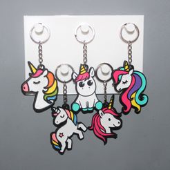 IMG_1053.jpg STL file 5 Keychain Unicorn 1・3D printing template to download