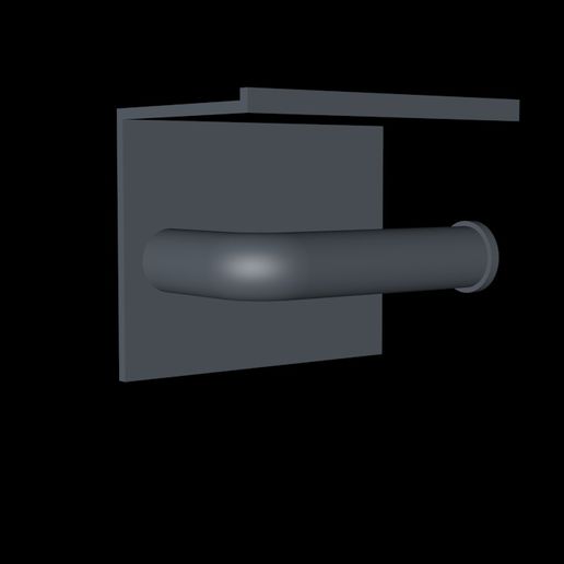 WC paper holder with smartphone holder 3D model