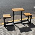 IMG_7302.jpeg Table with Structural Pipe and Wooden Benches - Design 3D