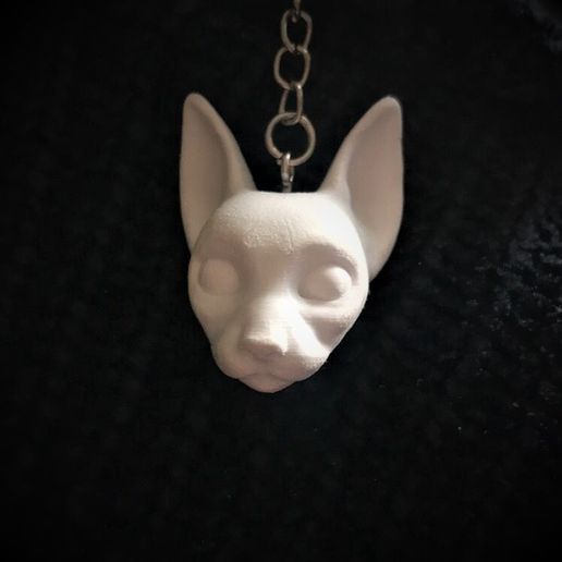 Cat head keychain 3D model