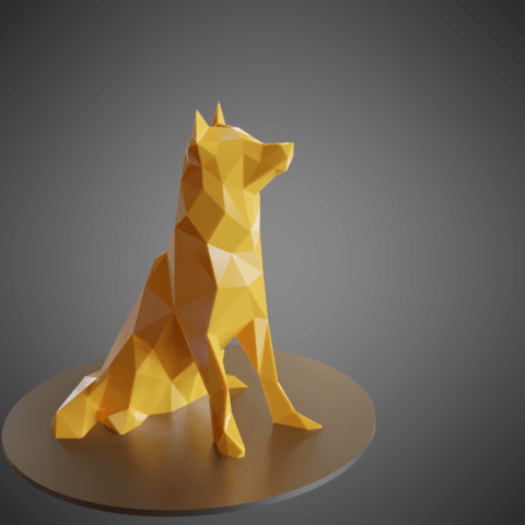 Download STL file Dog Husky low poly • 3D print model ・ Cults