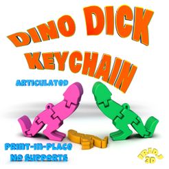 dinoKeychain.jpg Archivo STL Llavero flexible Dino Dick・Diseño imprimible en 3D para descargar