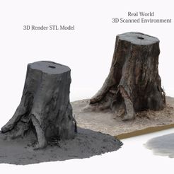 Real World 3D Scanned Environment 3D Render STL Model Fichier STL gratuit Souche d'arbre numérisée en 3D pour un terrain de dispersion de table・Modèle à télécharger et à imprimer en 3D