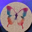 WZ pan Stencil Butterfly - (Fit round coasters)