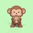 Cod1673-Monkey-and-Baby-Monkey-1.jpeg 3D file Monkey and Baby Monkey・3D printable design to download