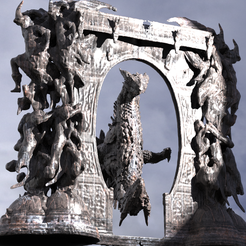 pillars.2390.png OBJ file Dragon bone deity monolith Archway 1・3D printer design to download