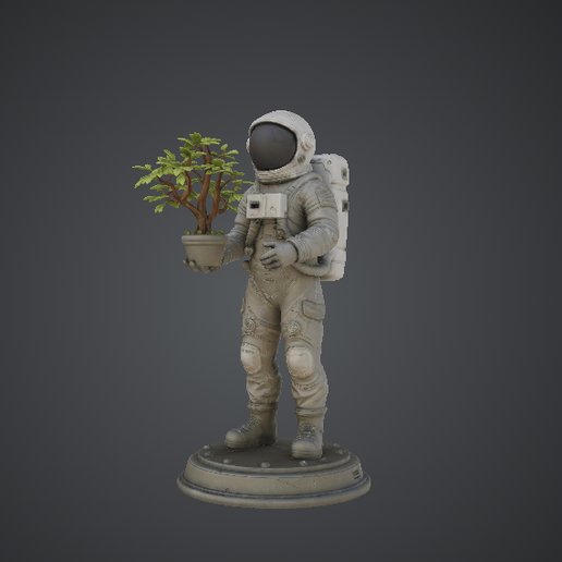 Astronaut Holding Bonsai Tree – Space Gardener