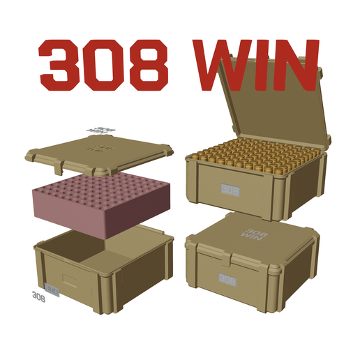 COL_08_308win_100a.png AMMO BOX 308 WIN AMMUNITION STORAGE 308win CRATE ORGANIZER
