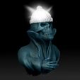 Shop1.jpg Lamp for the wall Skull with woolly hat Eyes closed
