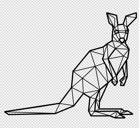 canguru.png Animales Geométricos 2d - 34 modelos de pared