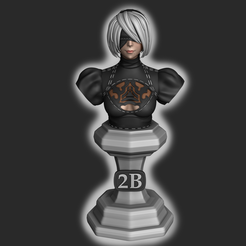render_01.png 3D file 2B bust - Nier Automata・Design to download and 3D print