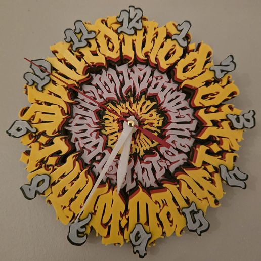 🕰️ Calligraphy Clock・Free STL File for 3D printing・Cults