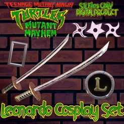 pre.jpg Archivo 3D Leonardo Cosplay Set Teenage Mutant Ninja Turtles Mutant Mayhem・Objeto imprimible en 3D para descargar