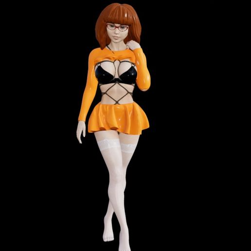 sexy velma lingerie Sexy Orange Red 4 Pc Vel Sexy Halloween Costume – AMIClubwear