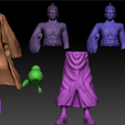 zoro-partes.png RORONOA ZORO - ONE PIECE - WANO KUNI 3Dprint model (with 2 different faces) - RORONOA ZORO - ONE PIECE - WANO KUNI 3D printable model (with two different faces)