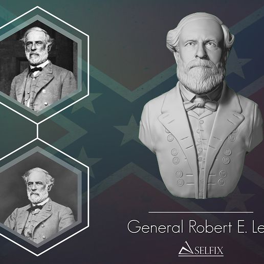 01.jpg General Robert E Lee bust sculpture 3D print model