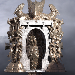 pillars.2396.png OBJ file Dragon bone deity monolith Archway 7・3D printable model to download