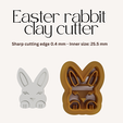 Easter-rabbit-clay-cutter.png Easter rabbit imprint cutter, easter clay cutter, rabbit polymer clay cutter